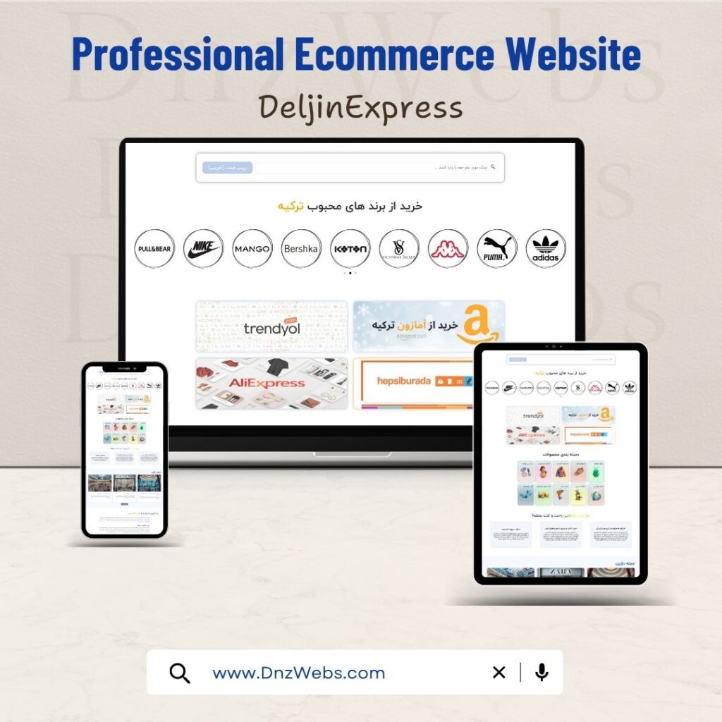 DnzWebs Portfolio: E-commerce website design for DeljinExpress - Responsive Display