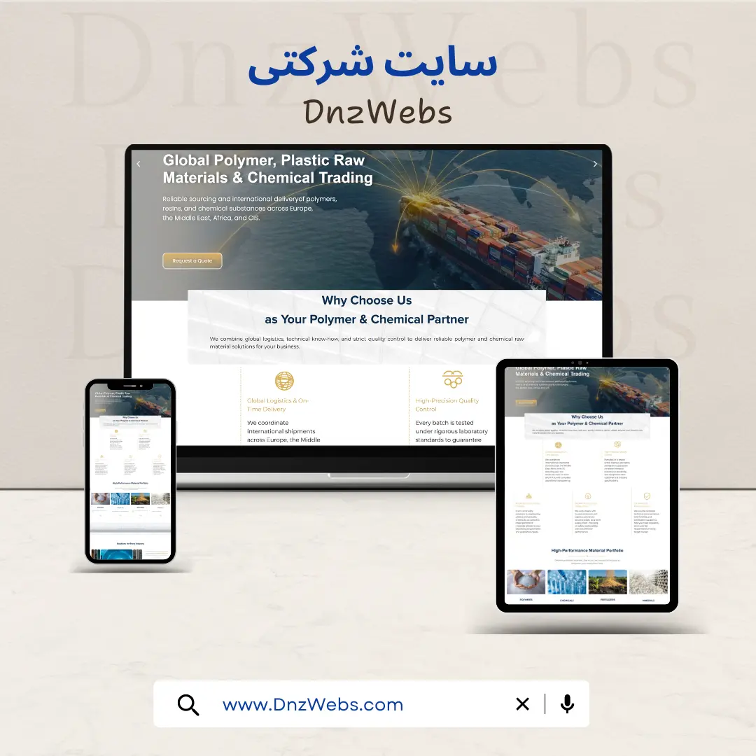 نمونه کار طراحی سایت شرکتی DnzWebs توسط DnzWebs - نمایش ریسپانسیو