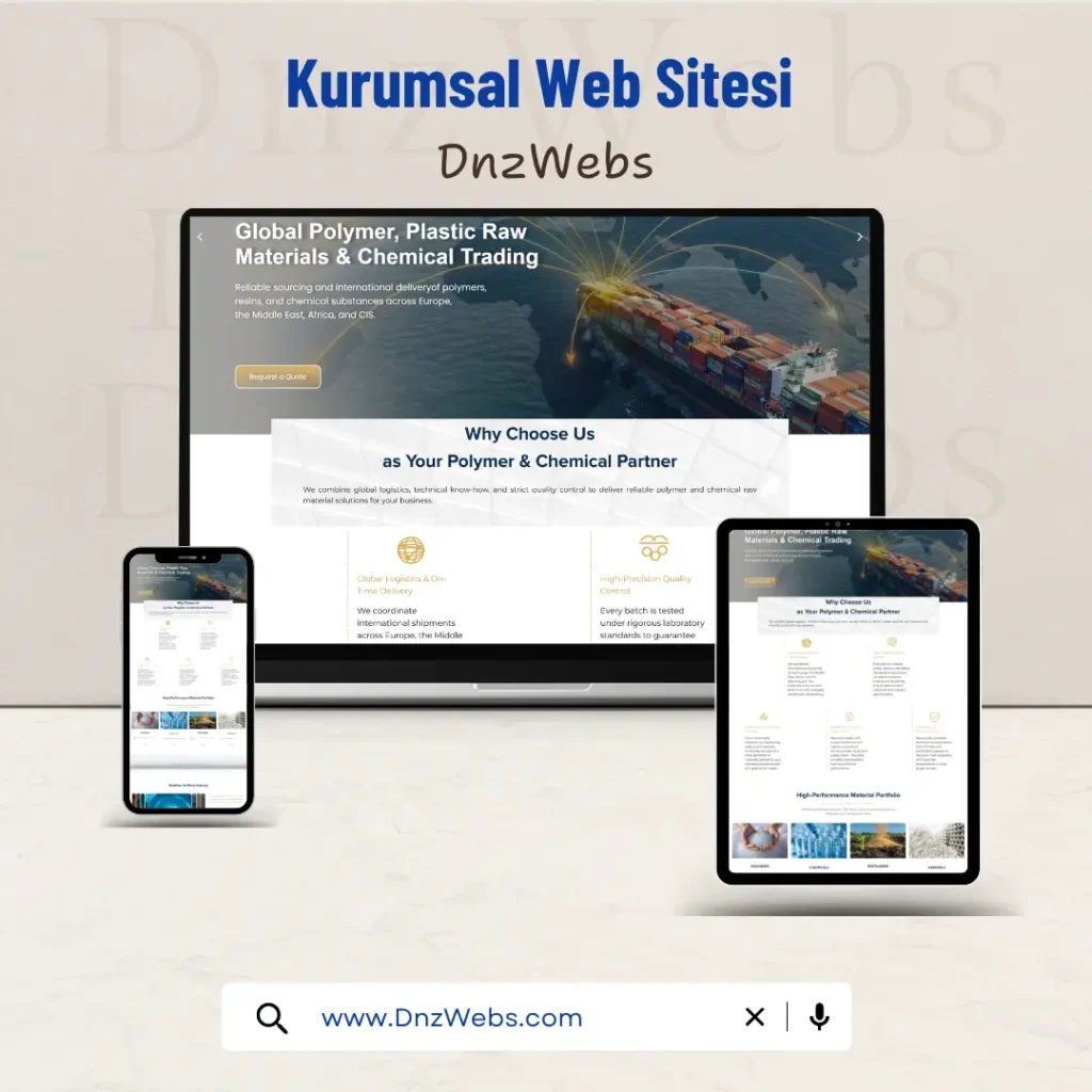 DnzWebs Portfolyosu: DnzWebs için kurumsal web sitesi tasarımı - Duyarlı Görünüm