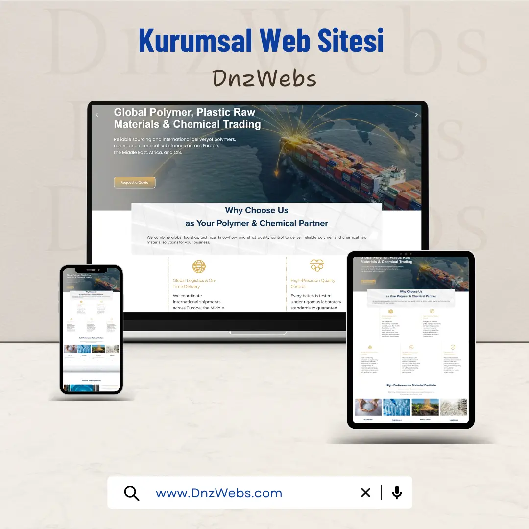 DnzWebs Portfolyosu: DnzWebs için kurumsal web sitesi tasarımı - Duyarlı Görünüm